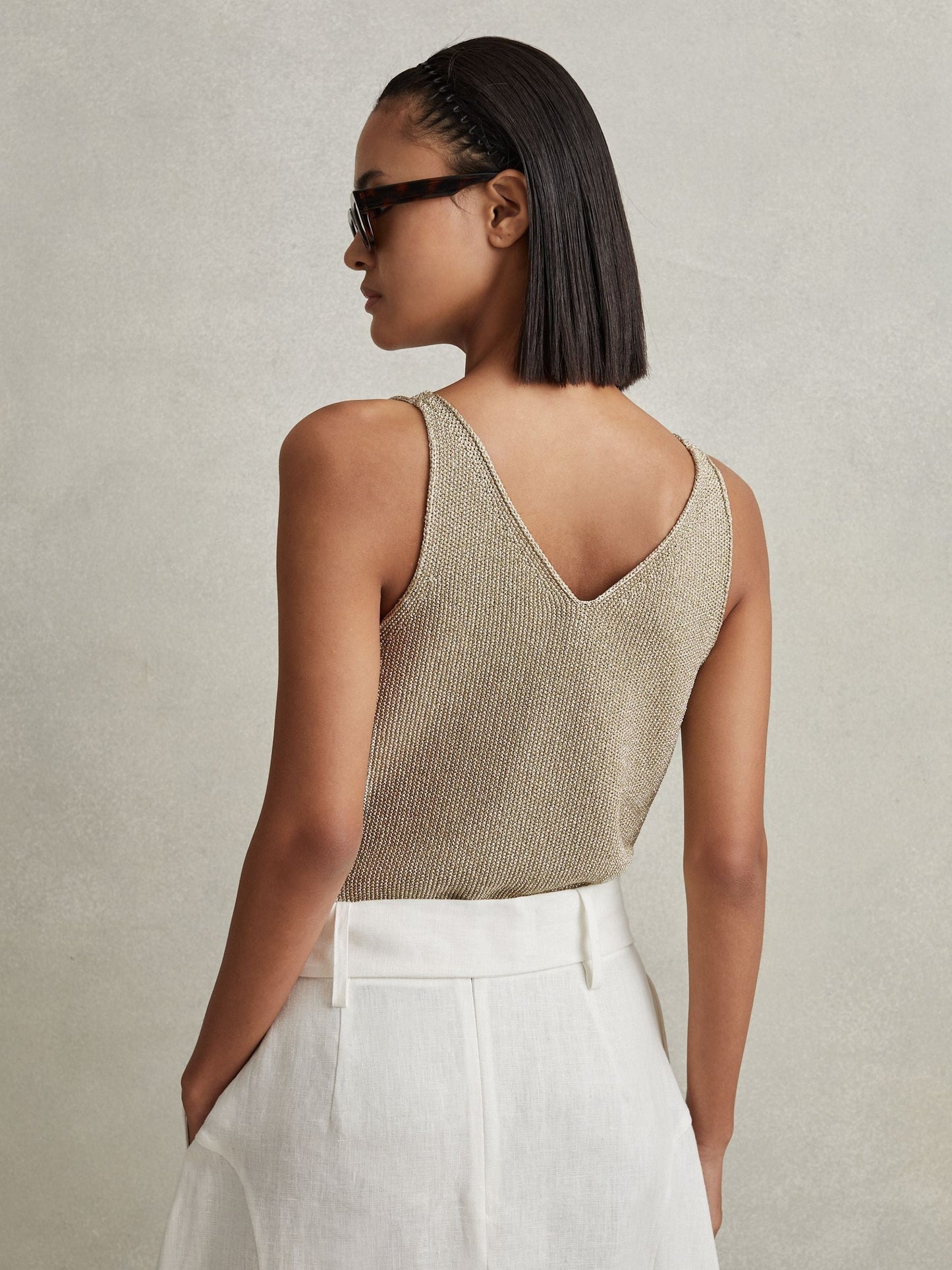 Rss Mika Metallic V Neck Vest