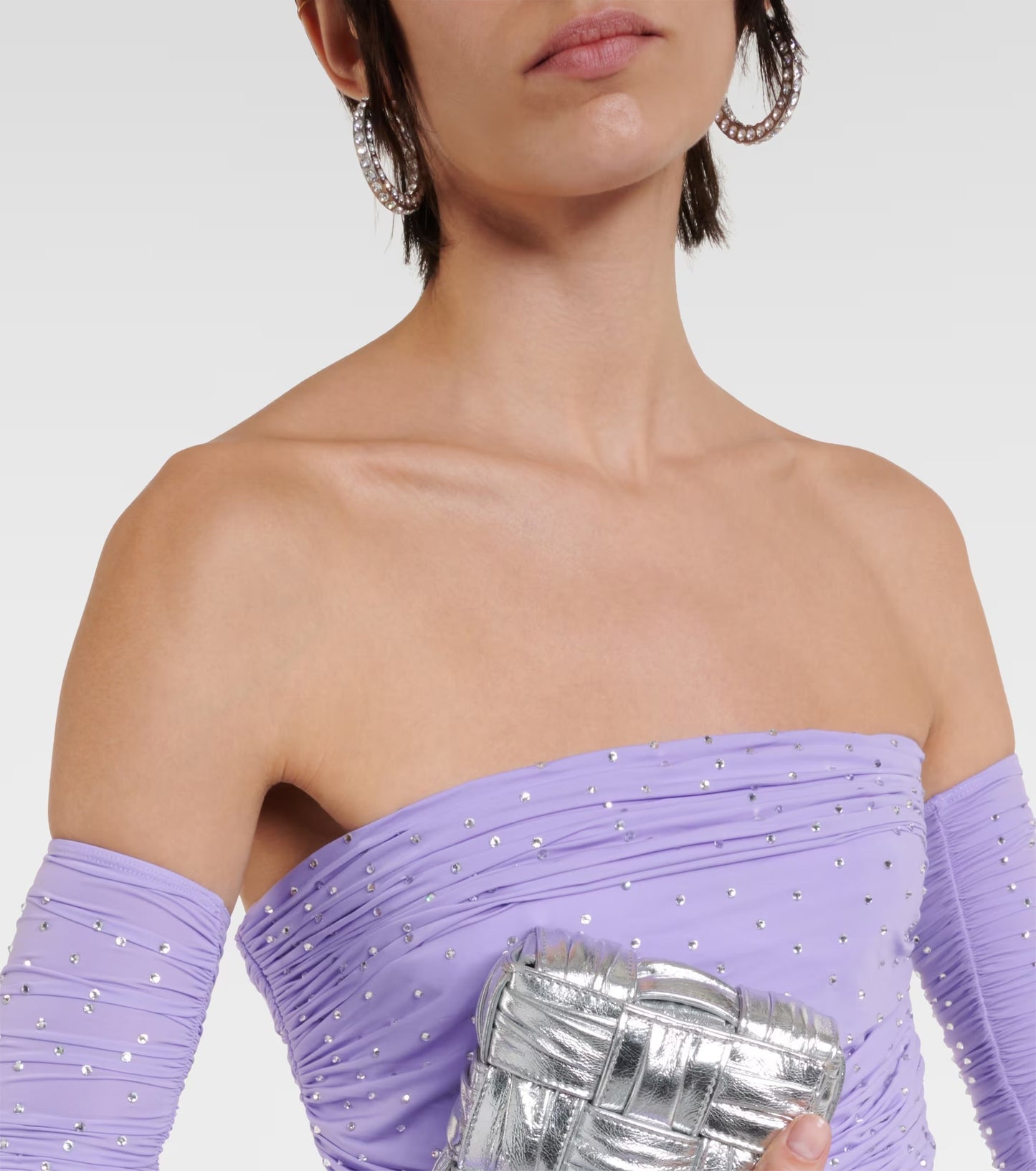 AP Crystal Embellished Jersey Mini Dress