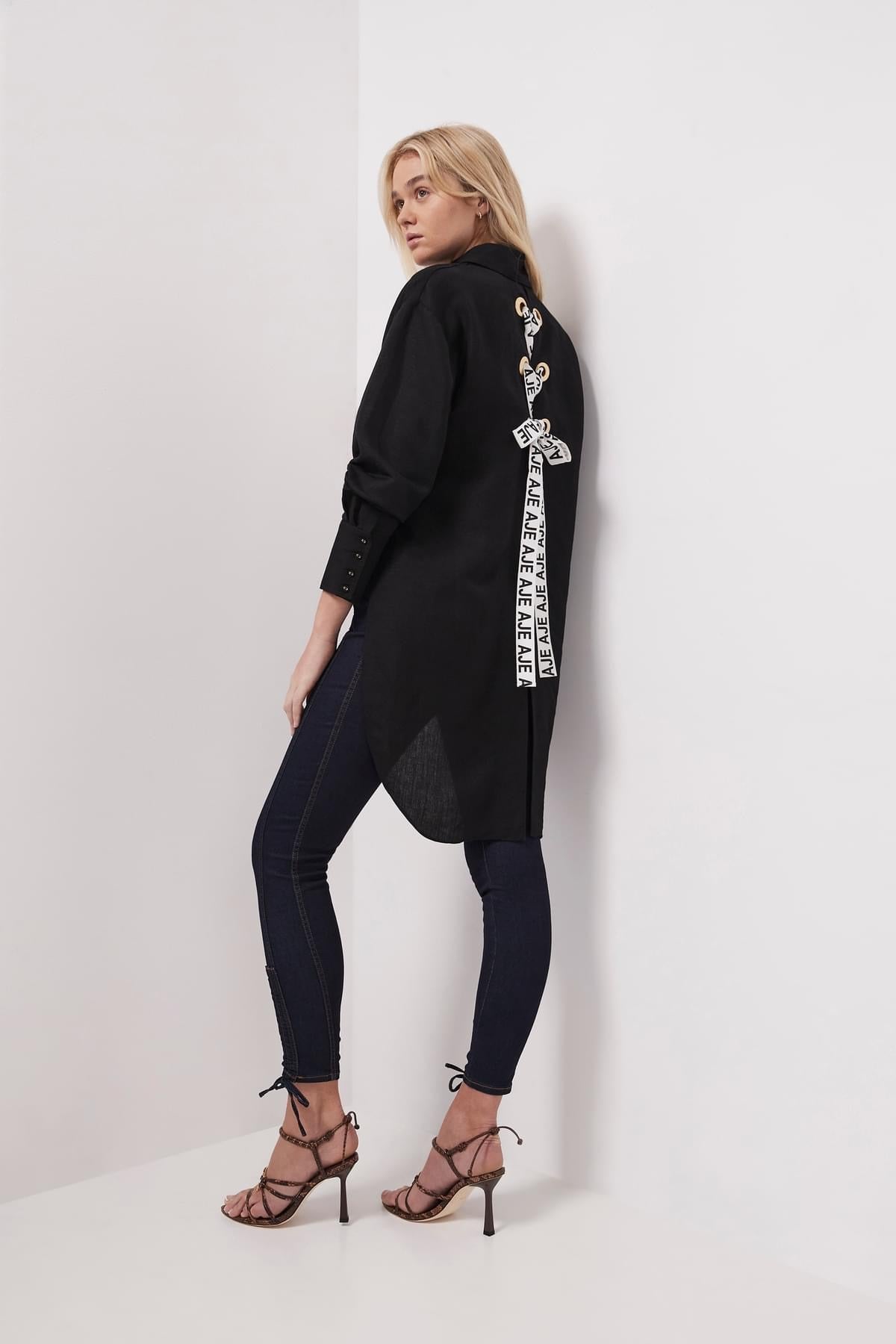 Aj Virtuous Lace Up Longline Shirt