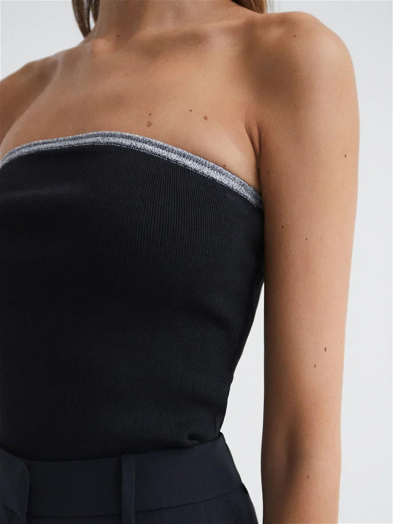 Rss Adela Metallic Tube Top