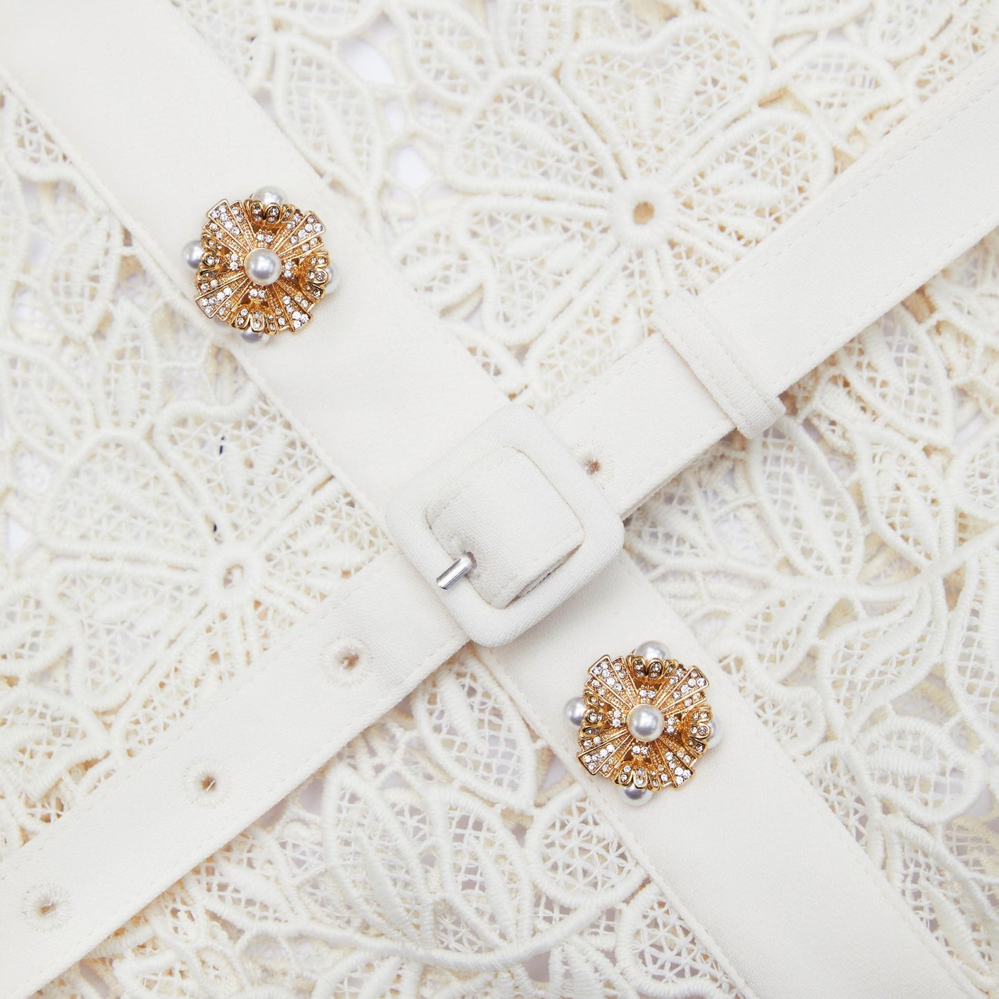 SP Cream Lace Midi Dress