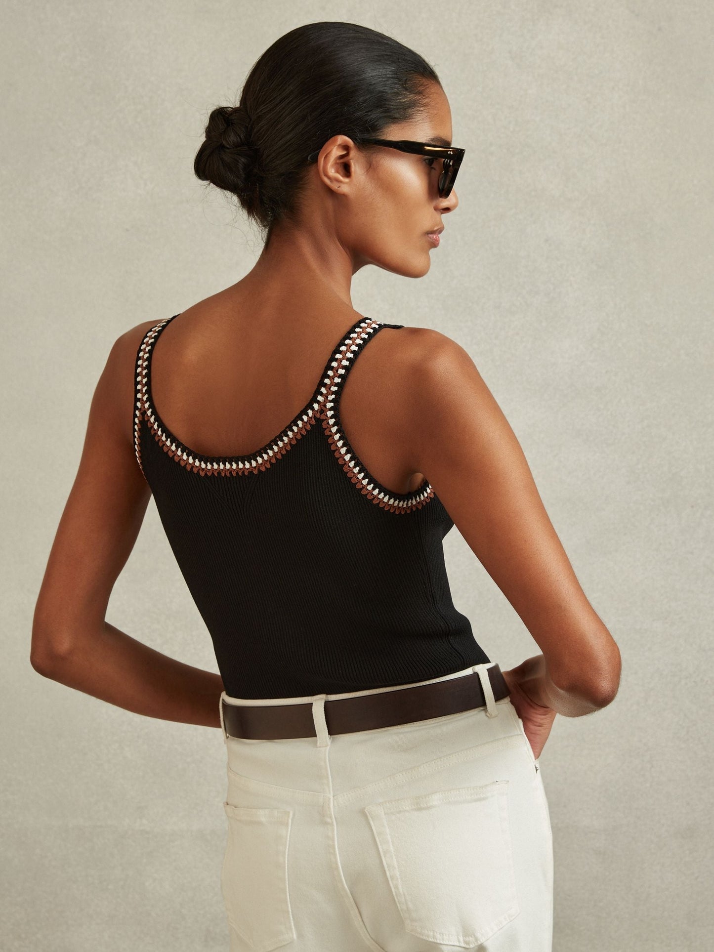 Rss Kiki Knitted Crochet Trim Vest