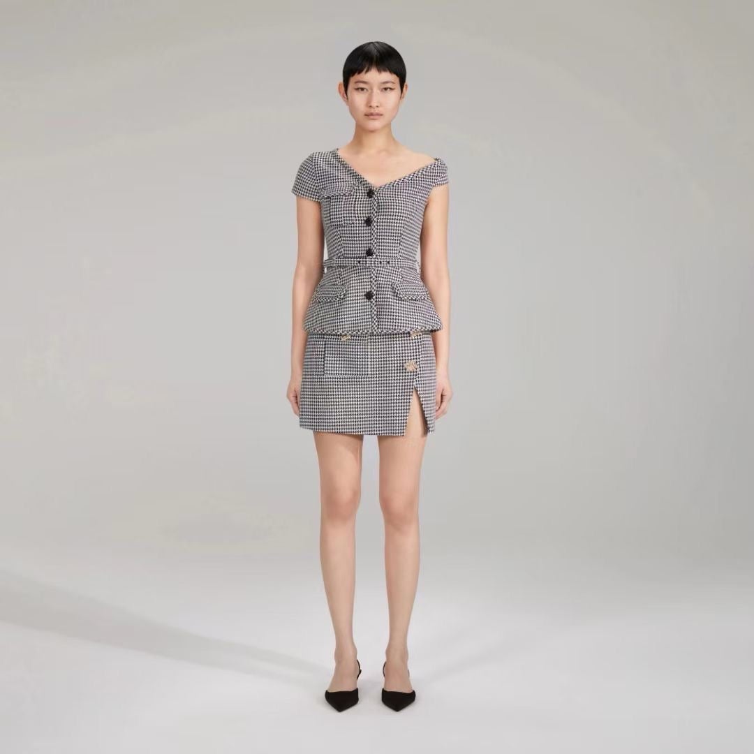SP Houndstooth Cotton Top