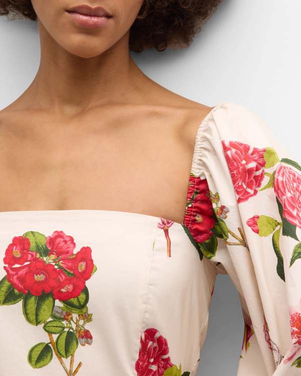 C Montauk Floral Puff Sleeve Mini Dress