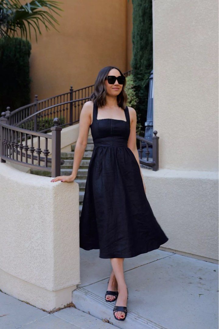 Ref Tagliatelle Linen Midi Dress