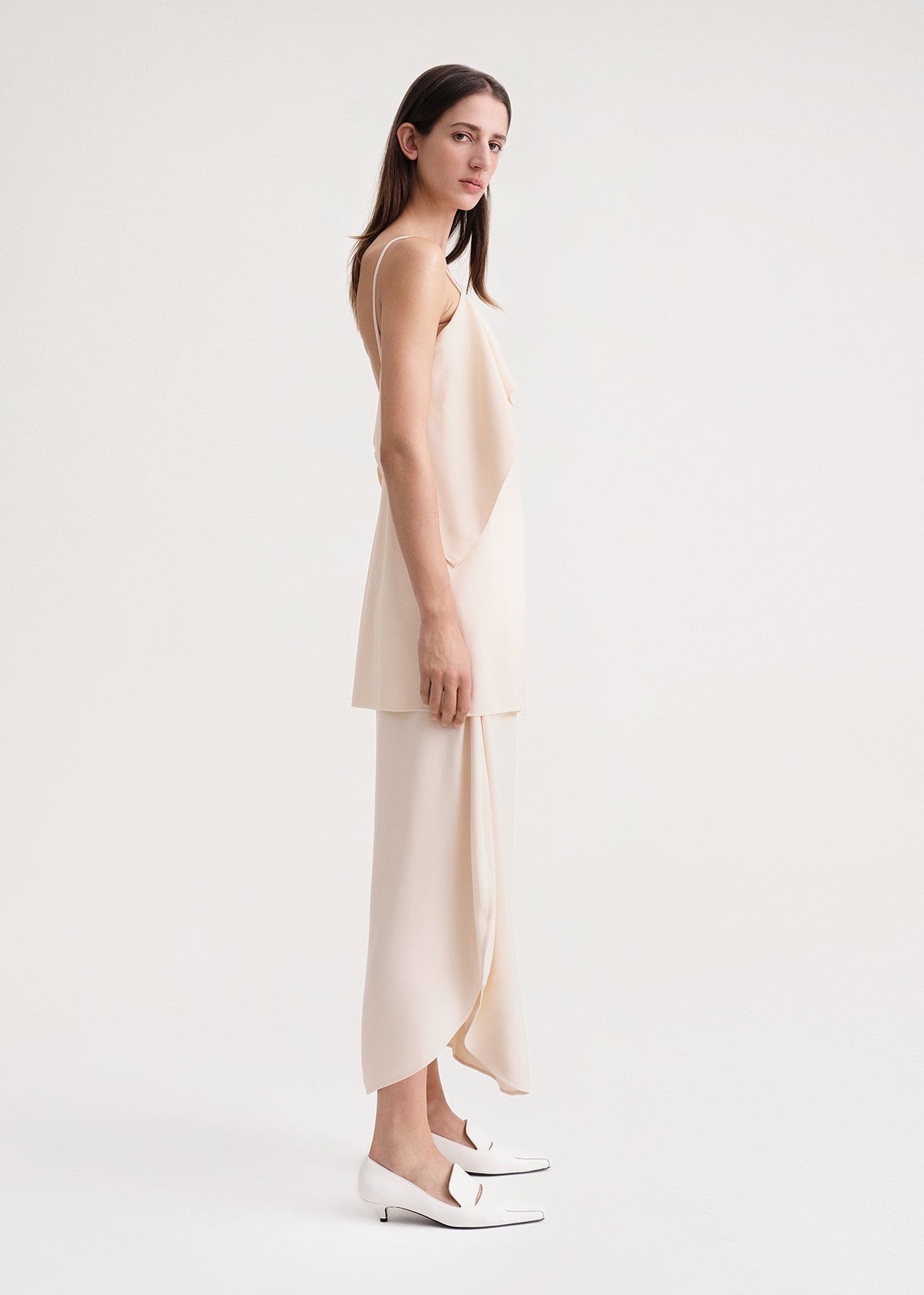 Ttm Draped Viscose Cami Blush Top