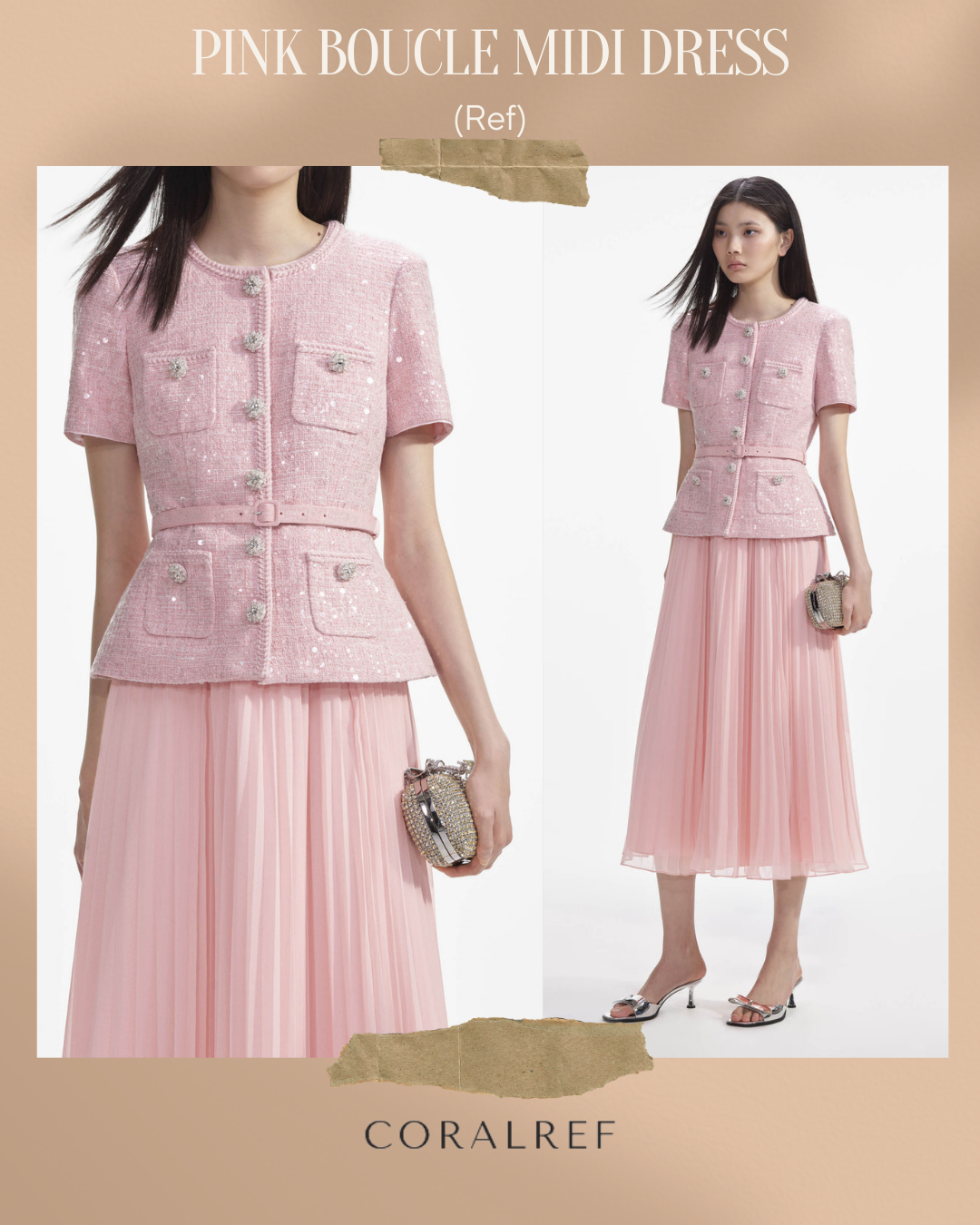 SP Pink Boucle Midi Dress