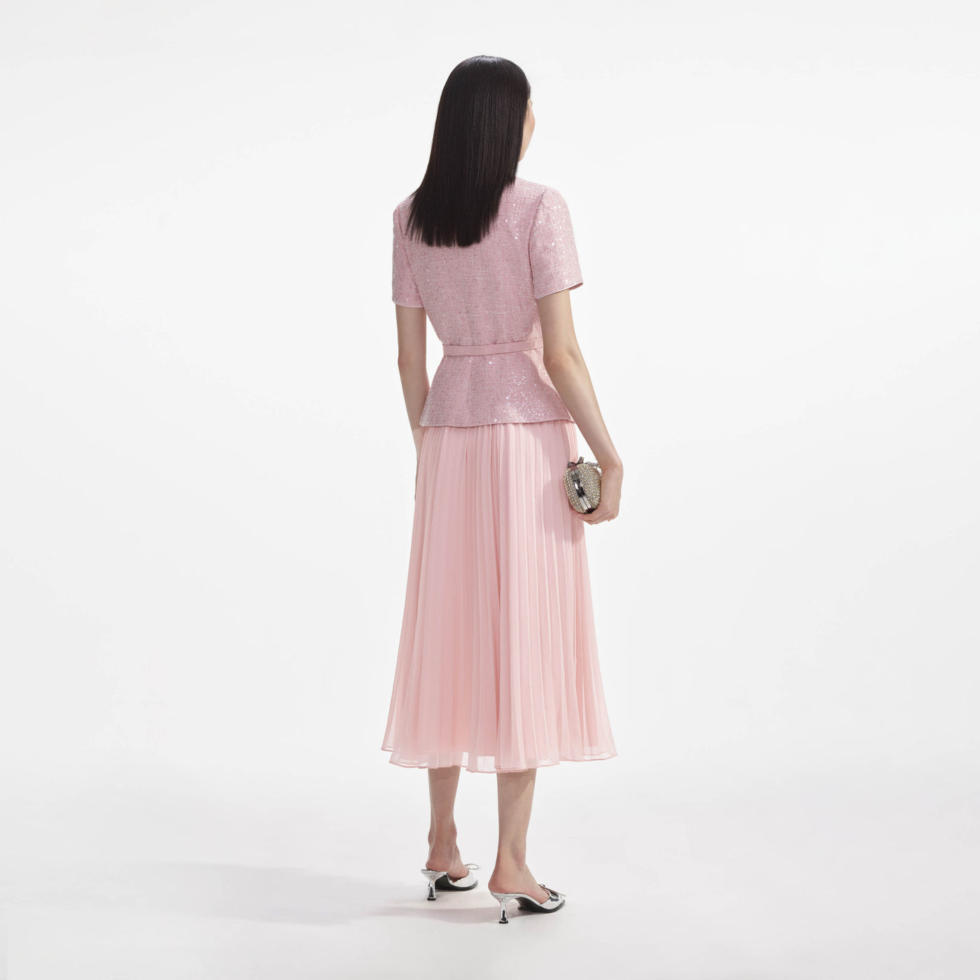 SP Pink Boucle Midi Dress