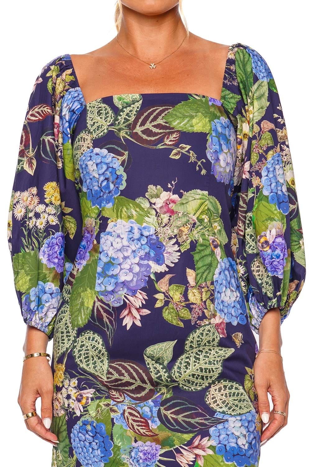 C Montauk Floral Puff Sleeve Mini Dress