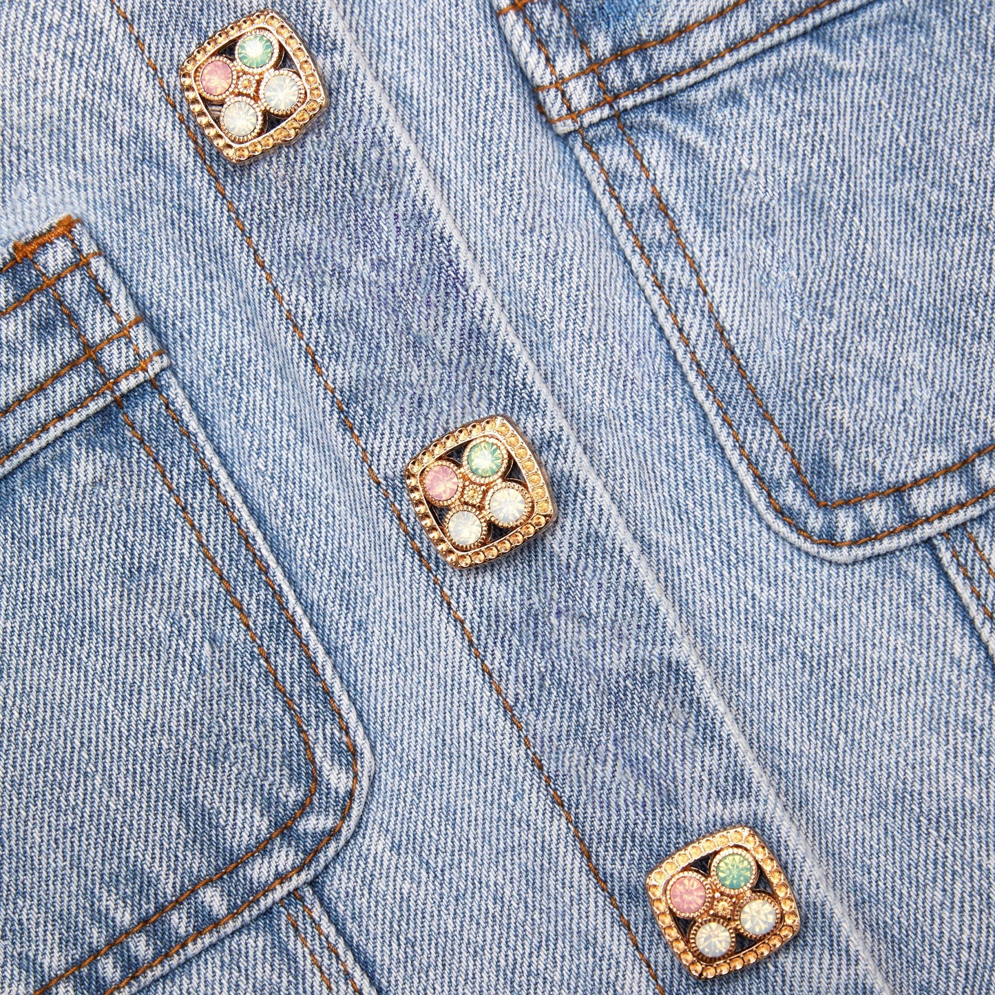 SP Light Blue Denim Buttoned Mini Dress