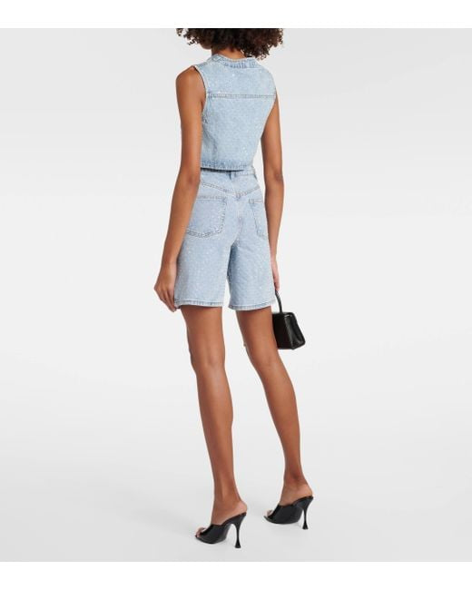 SP Rhinestone Denim Crop Top