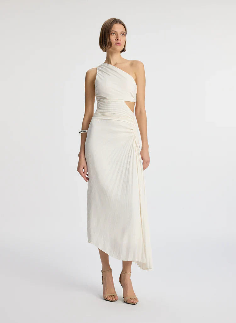 ALC Dahlia Matte Pleated Midi Dress