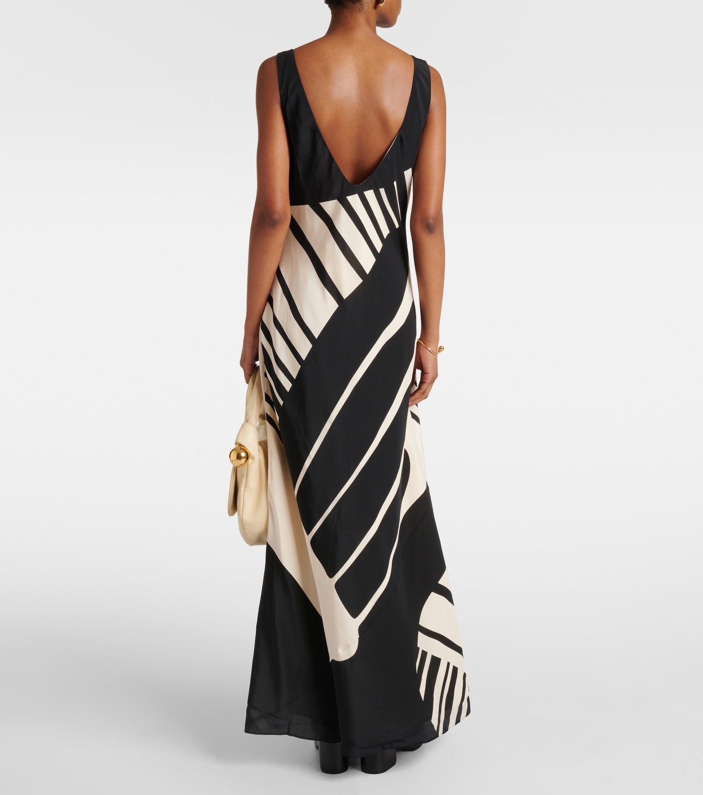 STL Arte Printed Silk Satin Maxi Dress