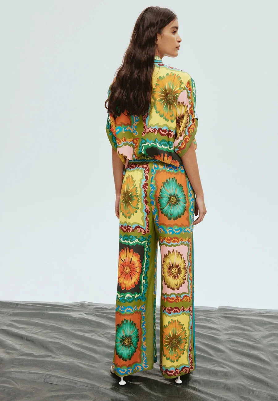 Alms Disco Daisy Shirt, Shorts, Pants Set