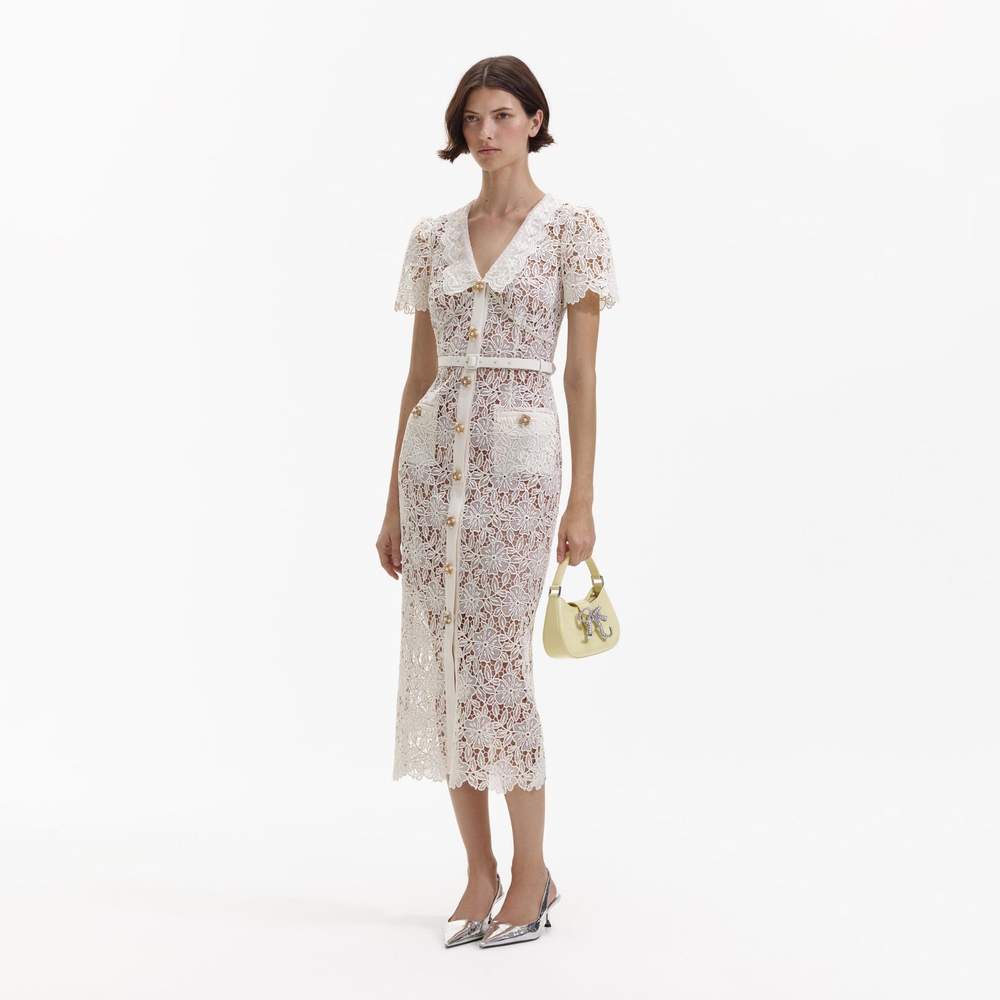 SP Cream Lace Midi Dress