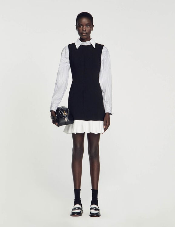 Sndr Cropped Two Tone Mini Dress