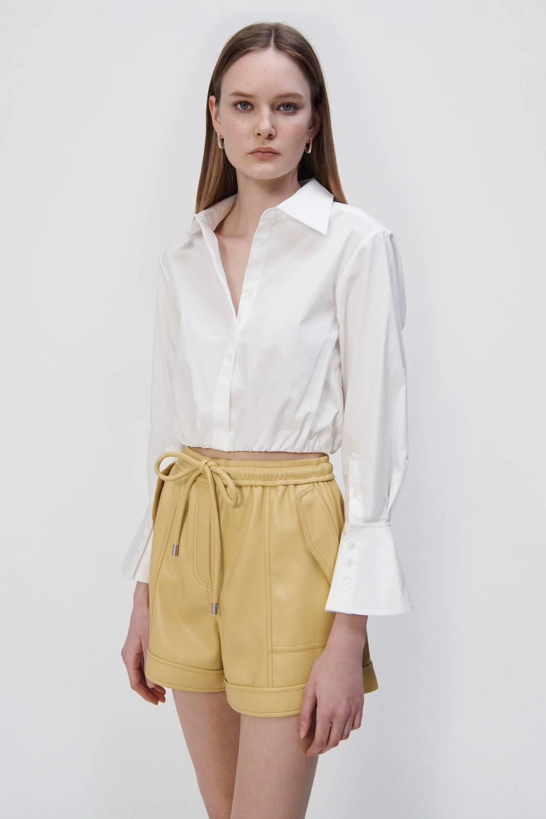 JS Blythe Cotton Poplin Button Up Shirt Top