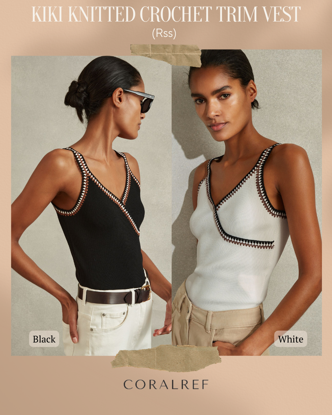 Rss Kiki Knitted Crochet Trim Vest