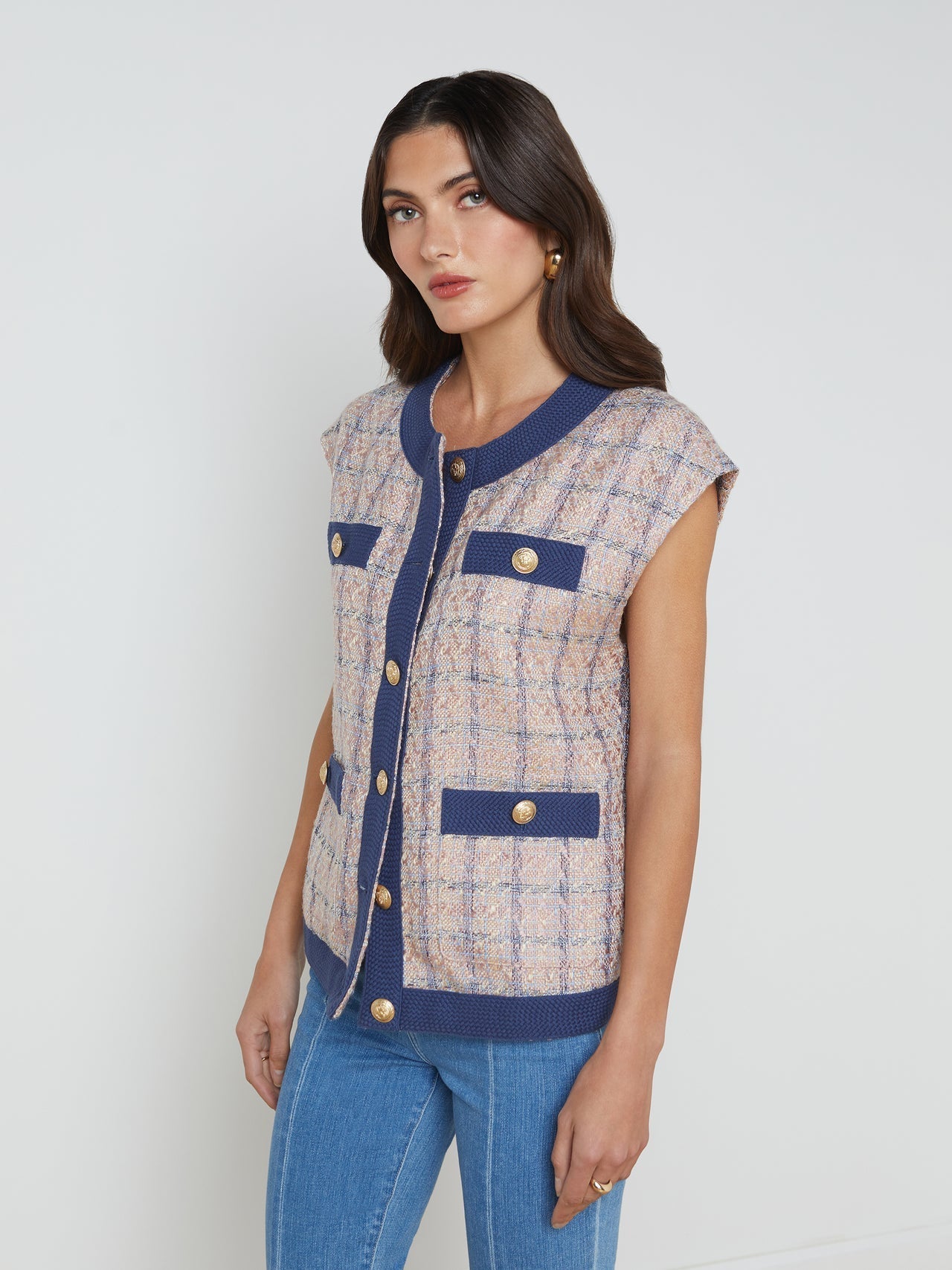 Lgnc Laurel Tweed Oversized Vest