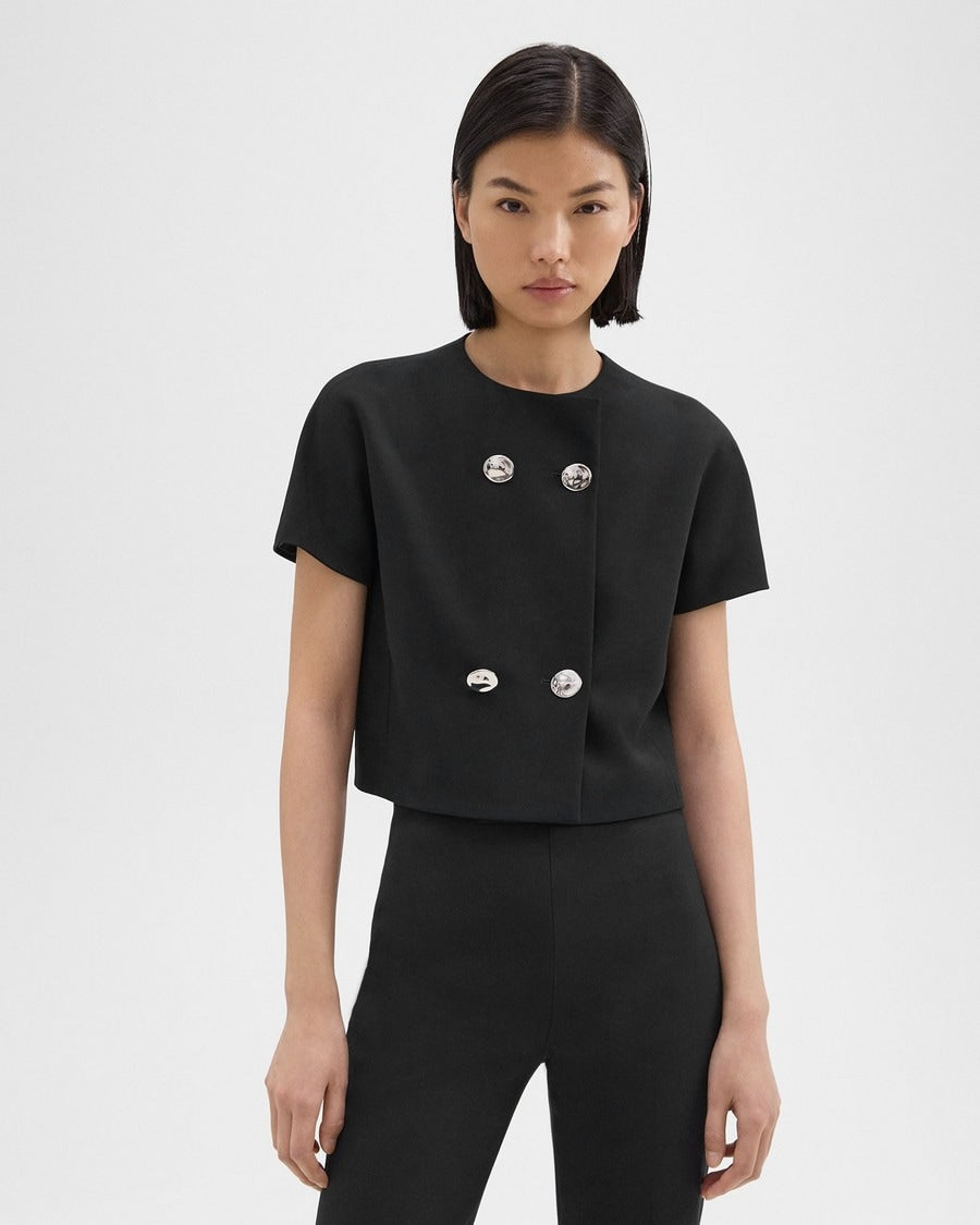Thry Double Breasted Crop Top