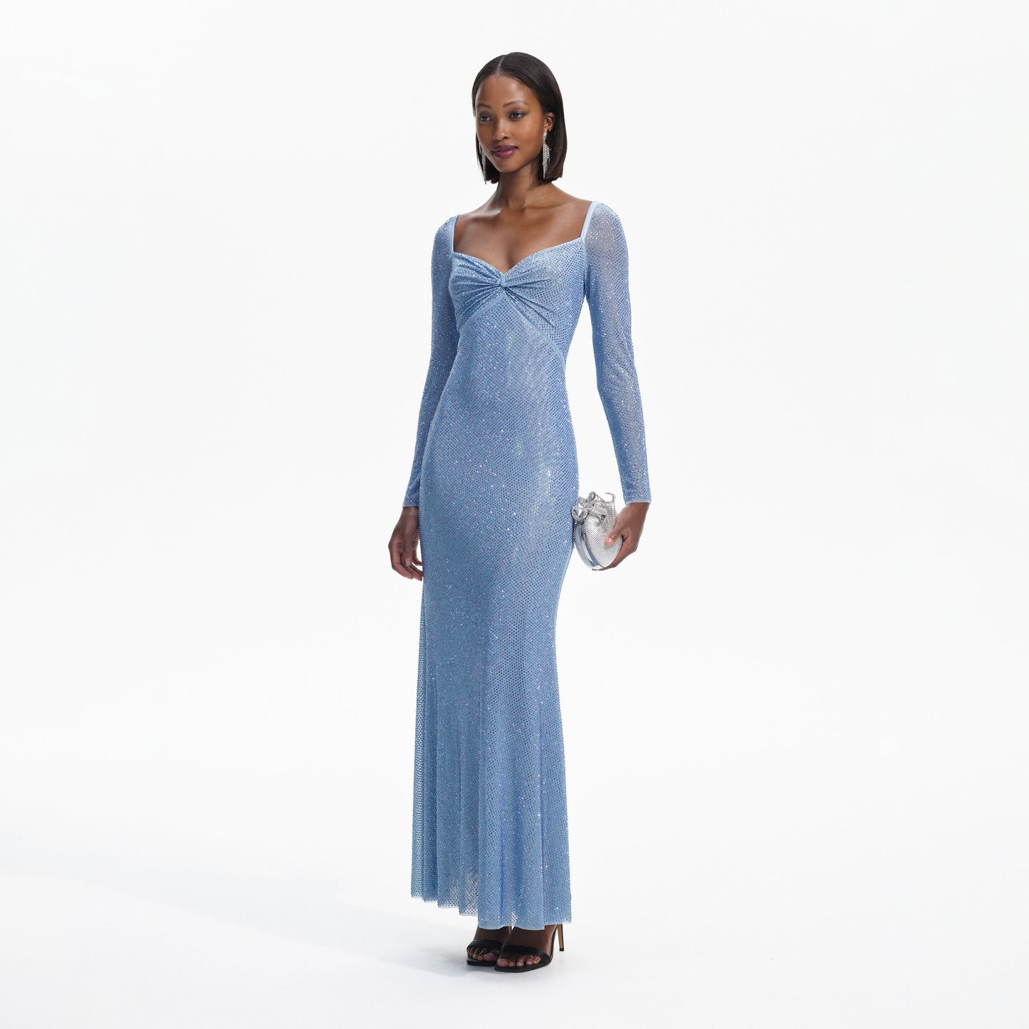 SP Iridescent Rhinestone Maxi Dress