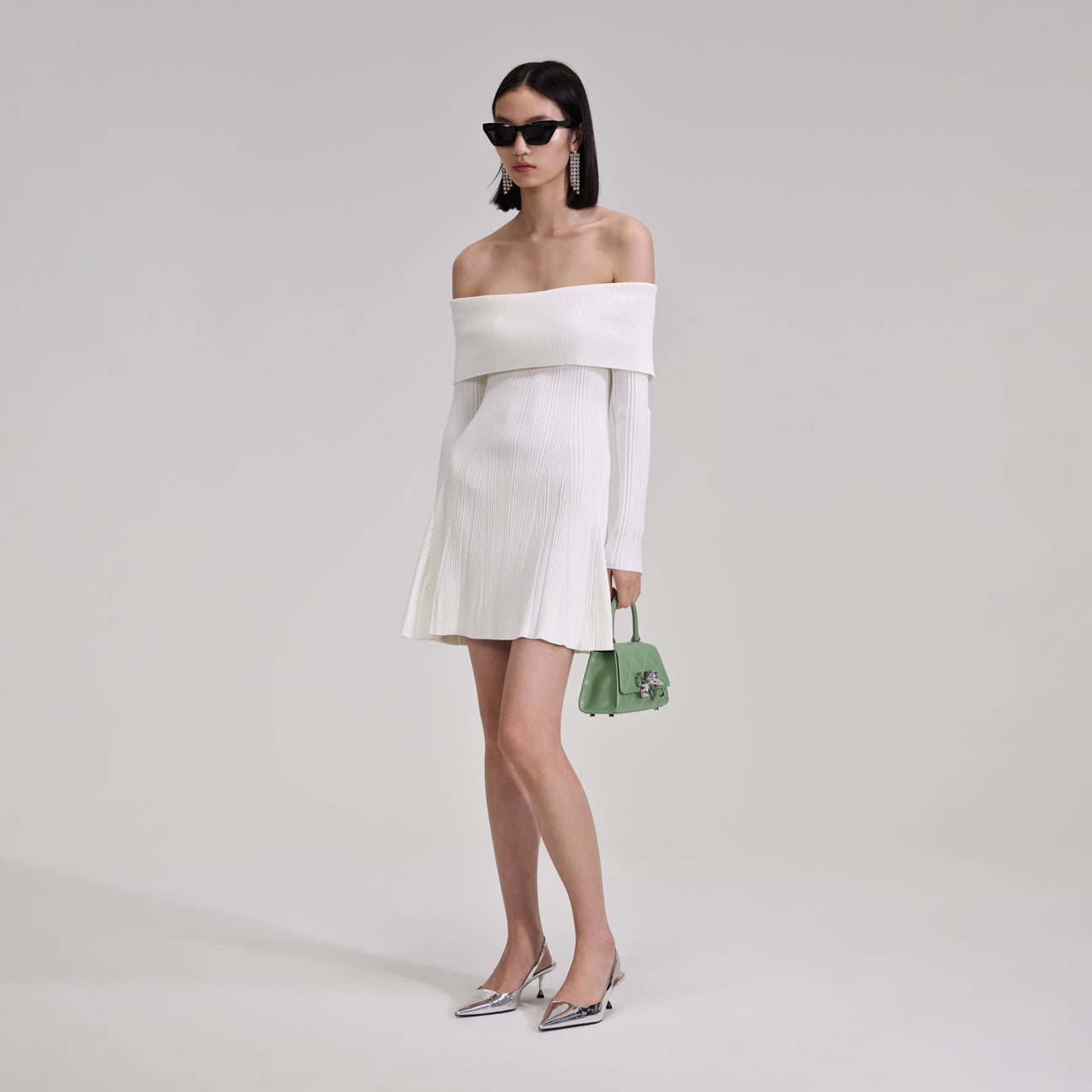 SP Off Shoulder Knit Mini Dress