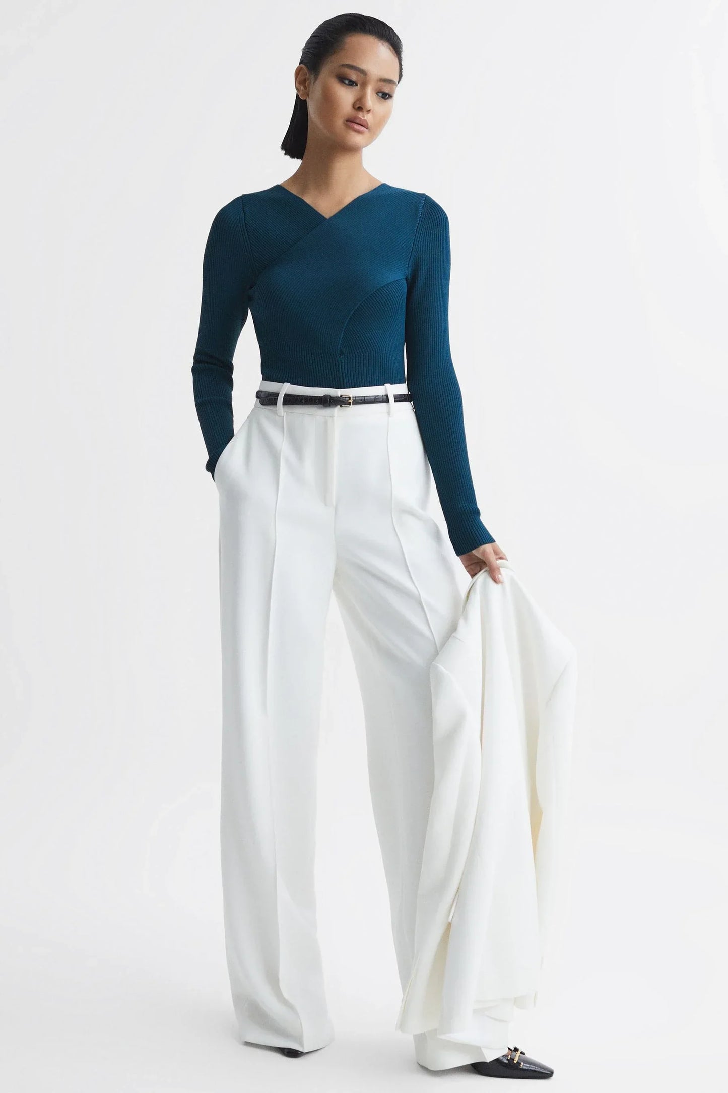 Rss Heidi Knitted Wrap Long Sleeve Top