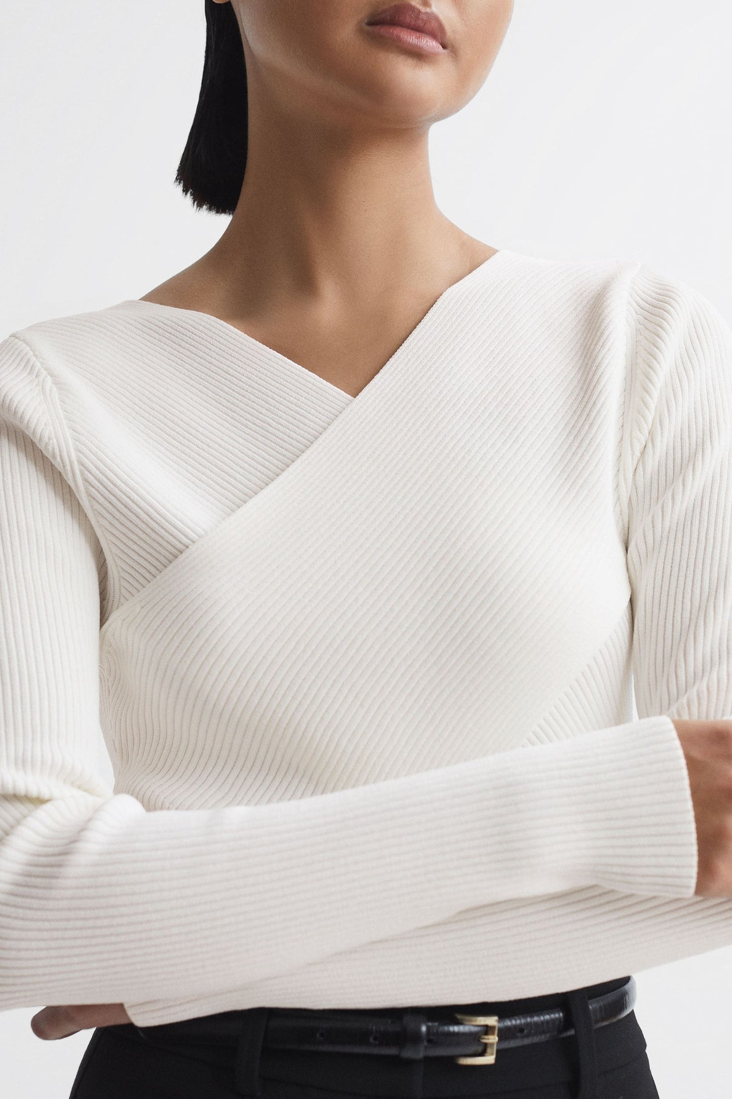 Rss Heidi Knitted Wrap Long Sleeve Top