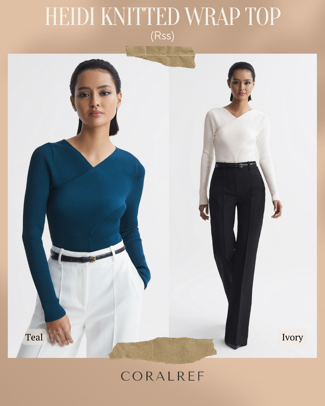 Rss Heidi Knitted Wrap Long Sleeve Top