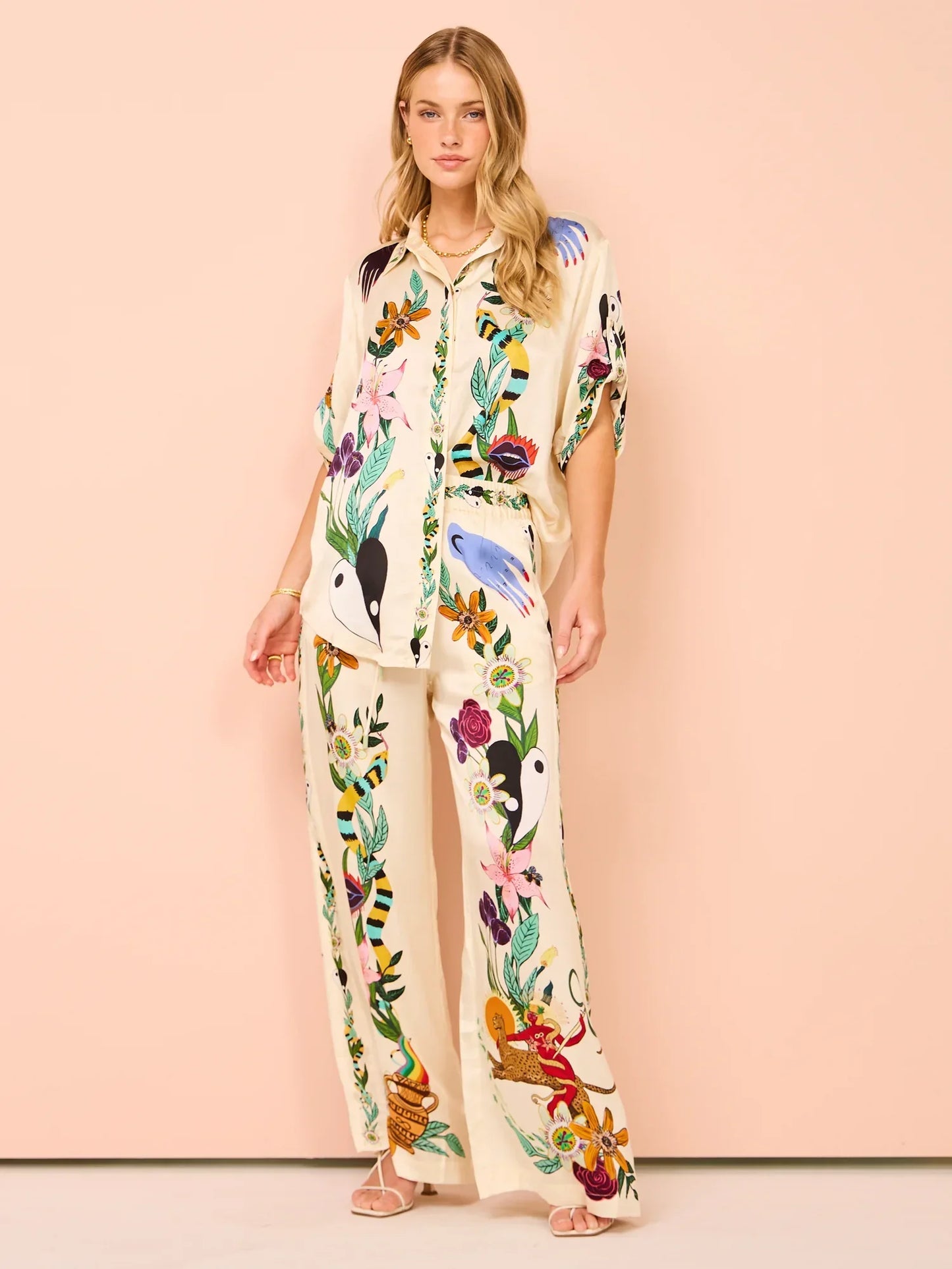 Alms Meagan Silk Shirt & Pant Set
