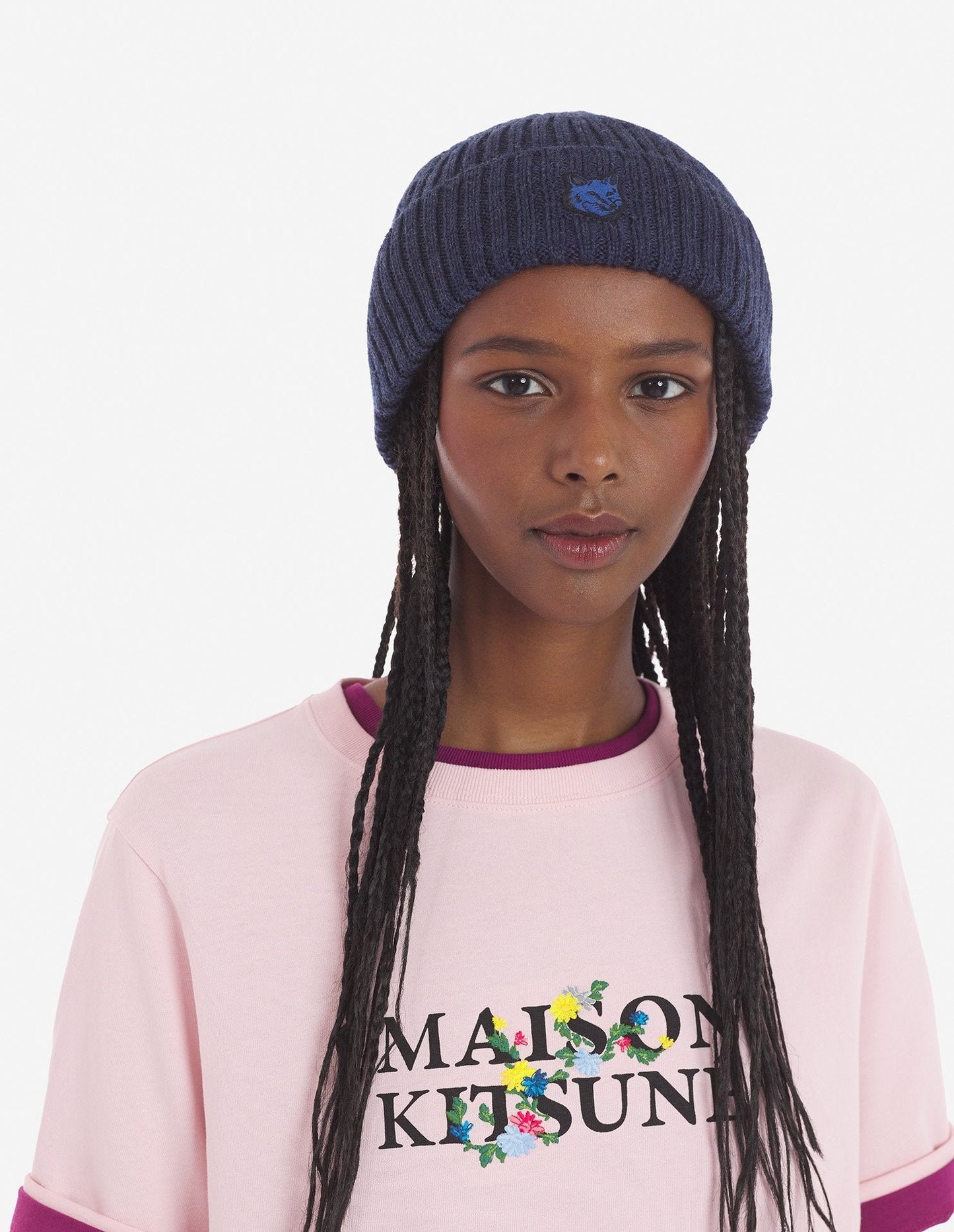 MK Bold Fox Head Ribbed Beanie