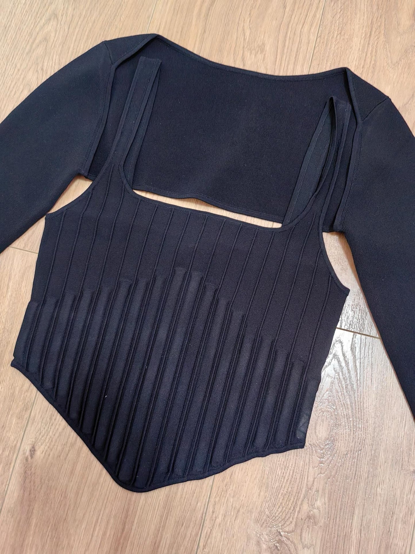 DL Pointelle Corset LS Top