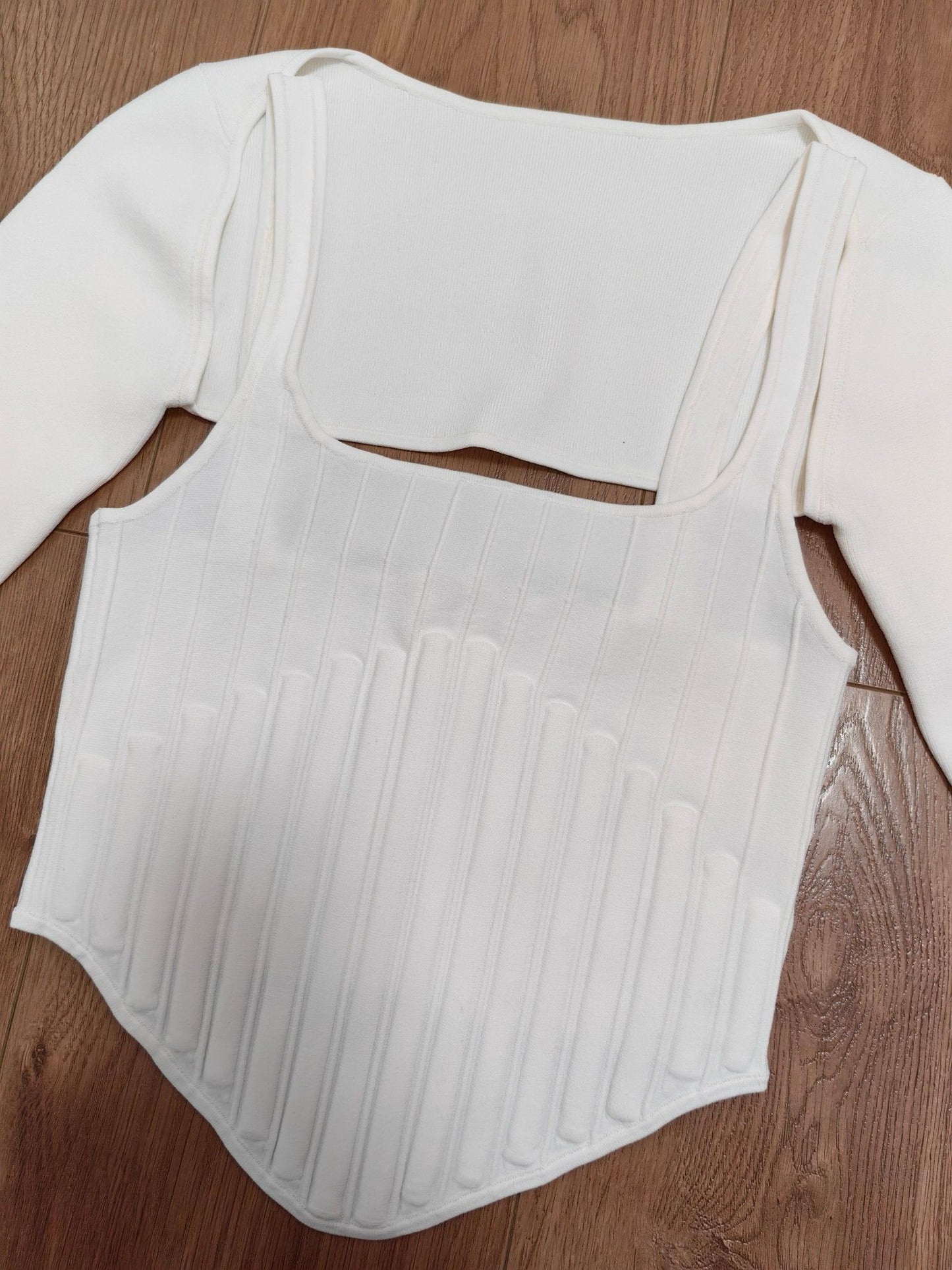 DL Pointelle Corset LS Top