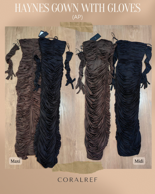 AP Haynes Midi Maxi Gown with Gloves