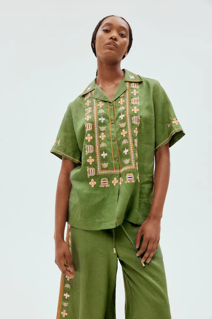 Alms Lovella Linen Shirt & Pants Set