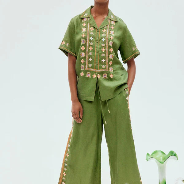Alms Lovella Linen Shirt & Pants Set
