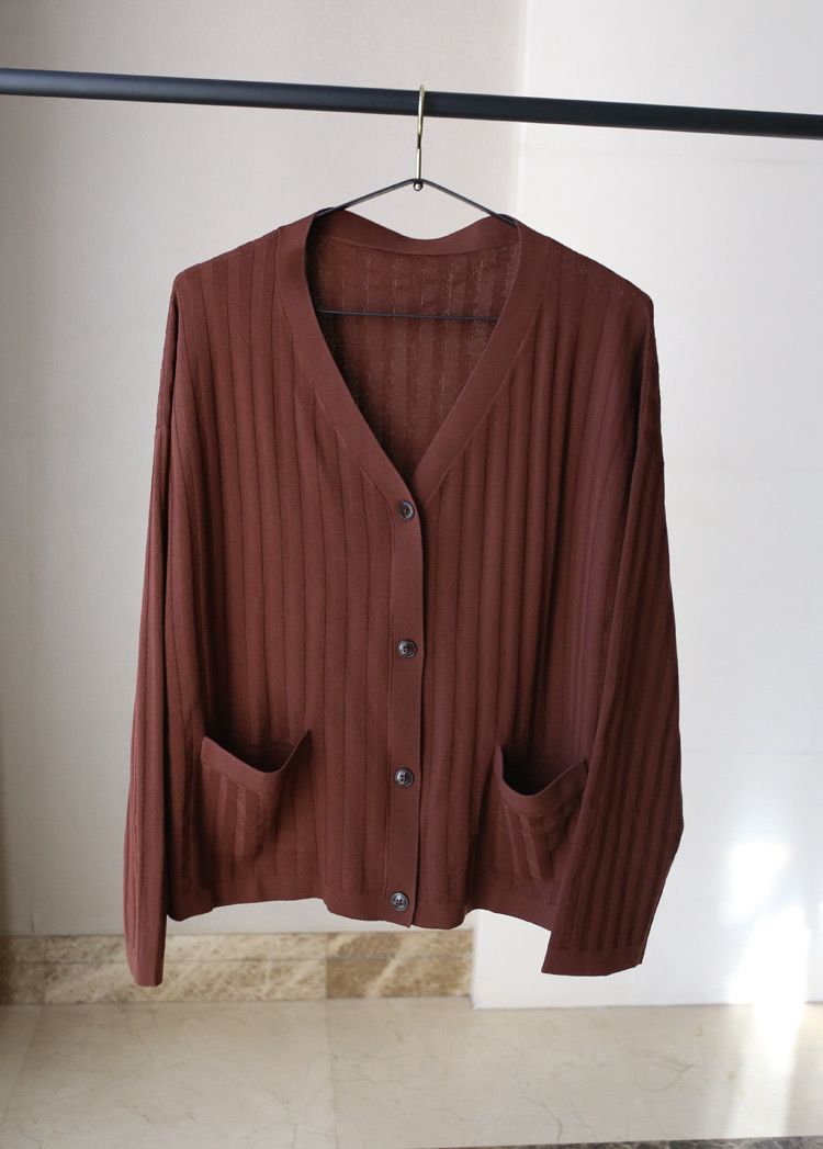 Ttm Vinci Ribbed Cardigan & Pant Set