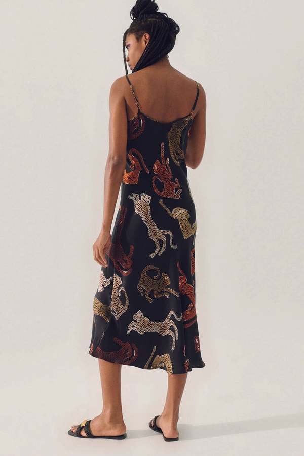 SL 90s Silk Slip Midi Dress