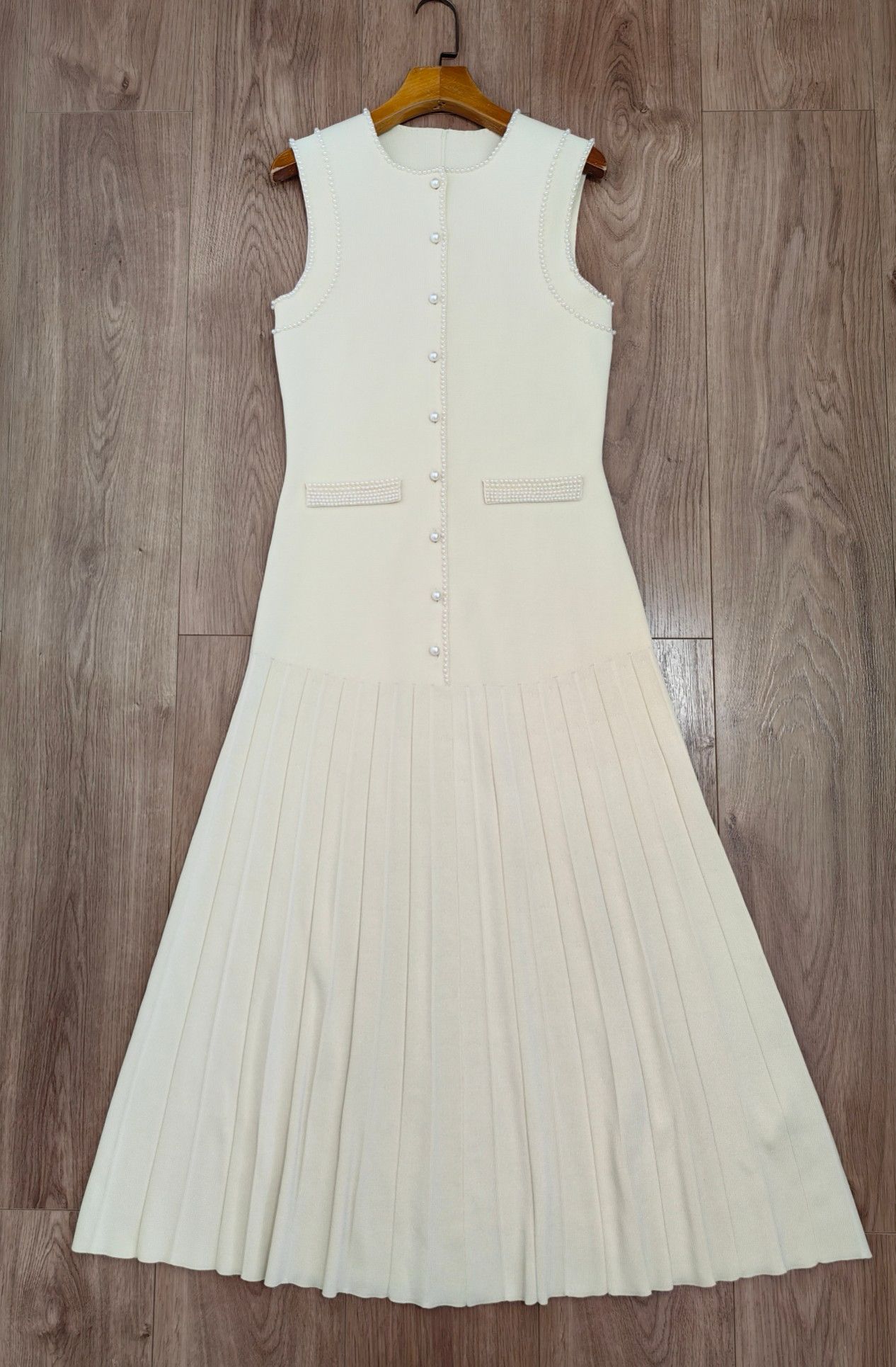 Sndr Faux Pearl Knit Midi Dress