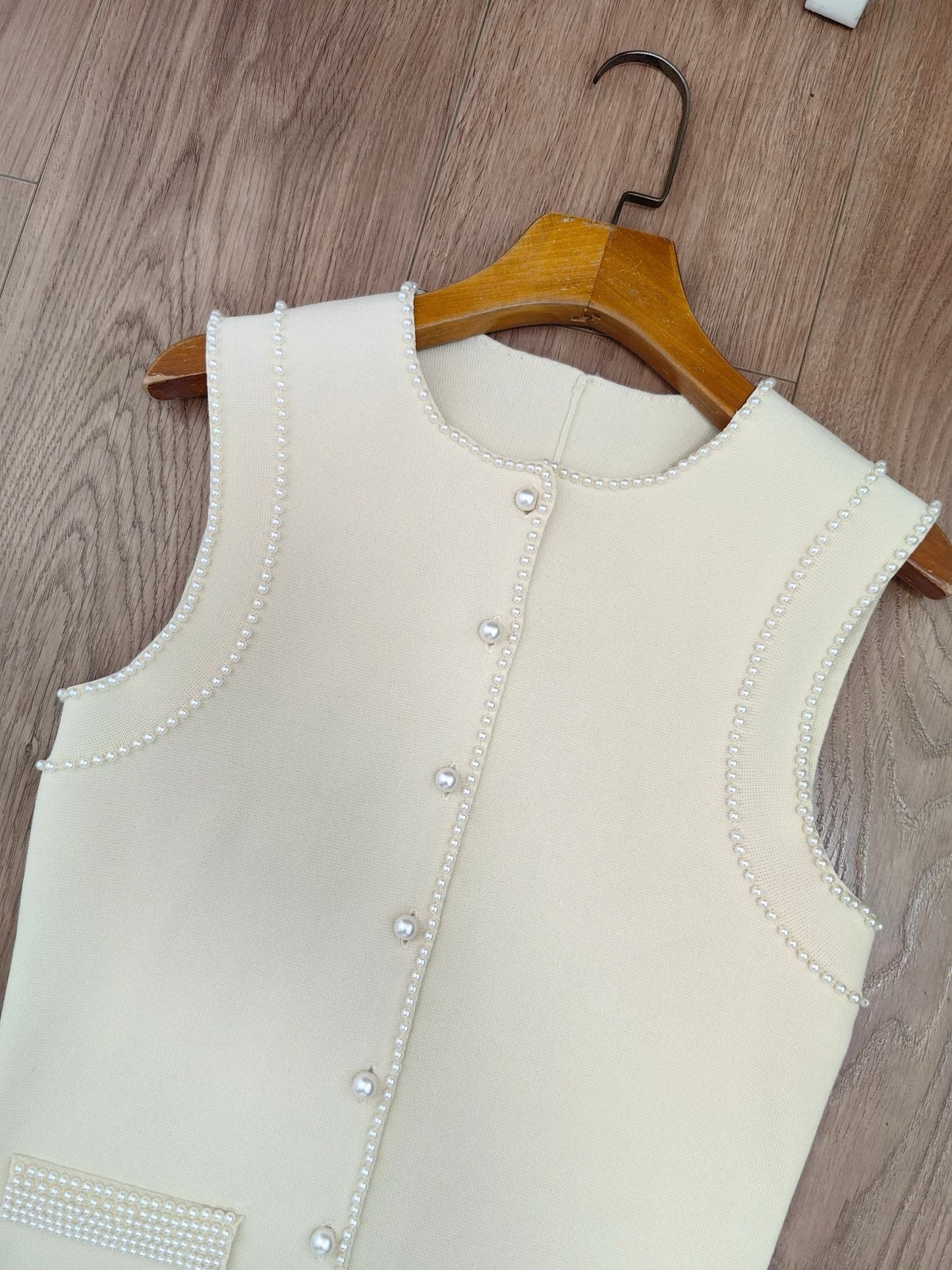 Sndr Faux Pearl Knit Midi Dress