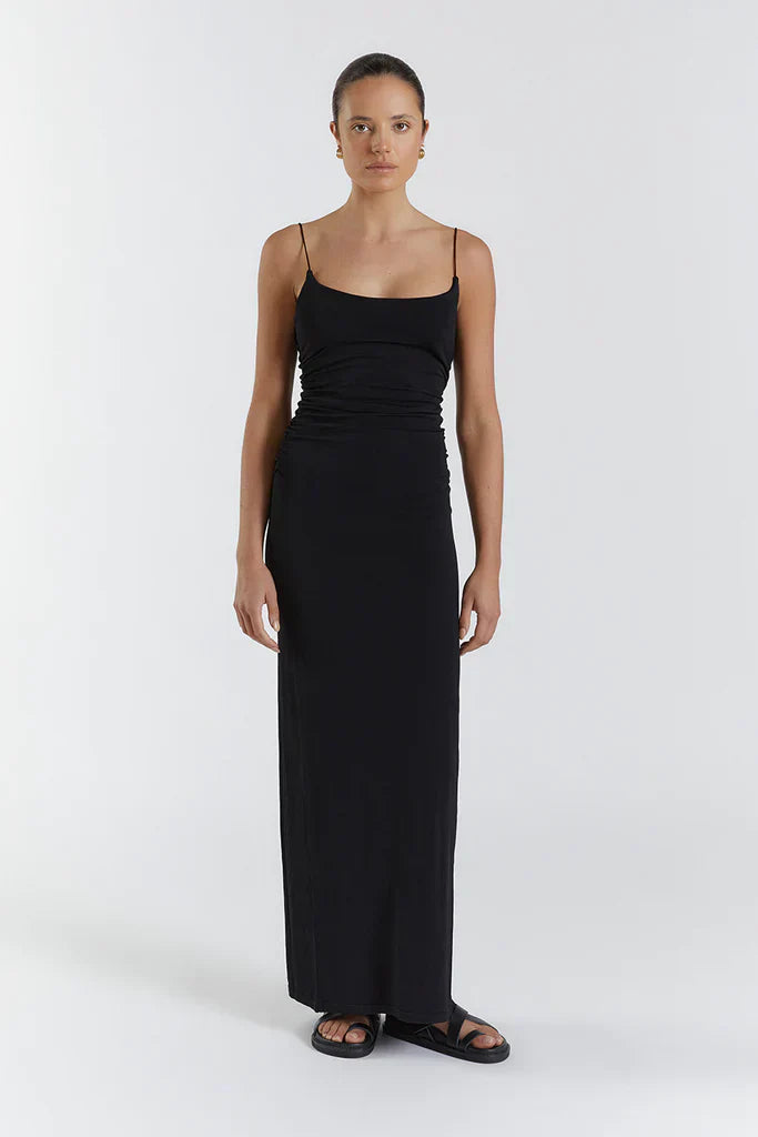 Dssh Romy Black Scoop Knit Maxi Dress