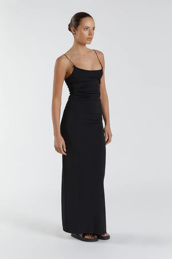 Dssh Romy Black Scoop Knit Maxi Dress
