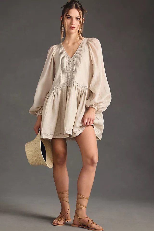 Jsln Lola Ramie Smock Mini Dress