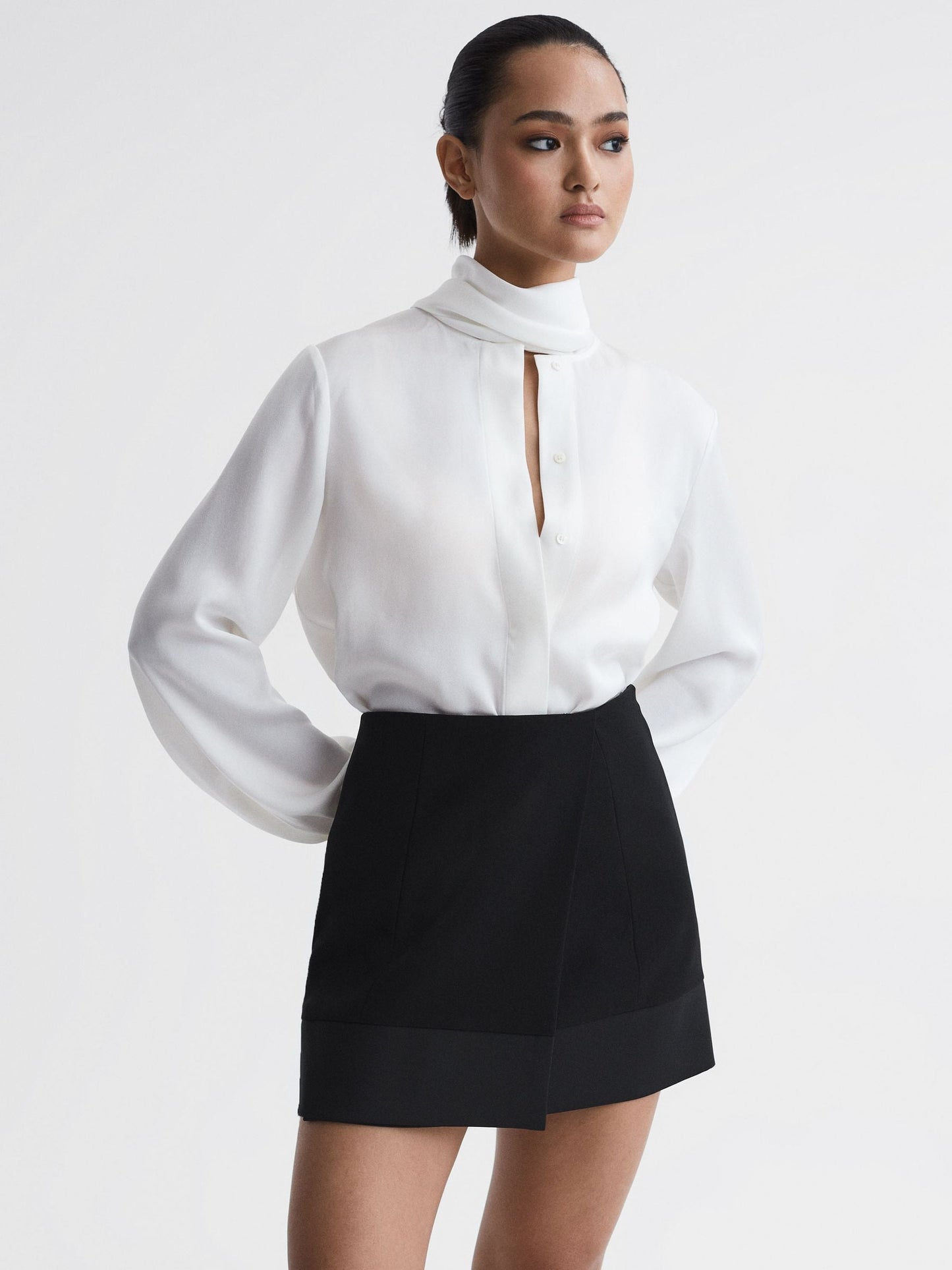 Rss Ruby Satin Trim Mini Skirt