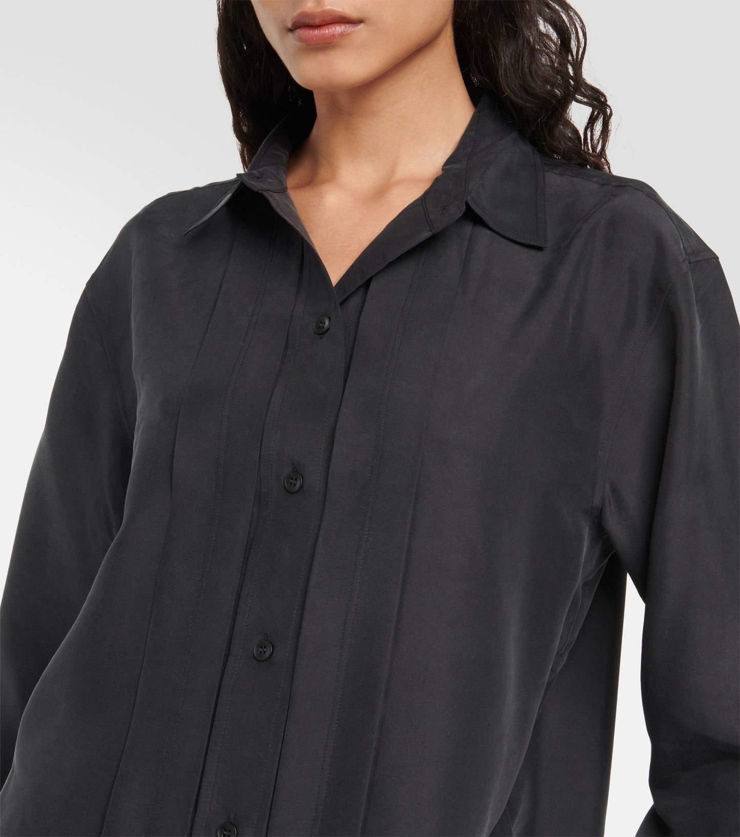 Ttm Pleated Silk Shirt