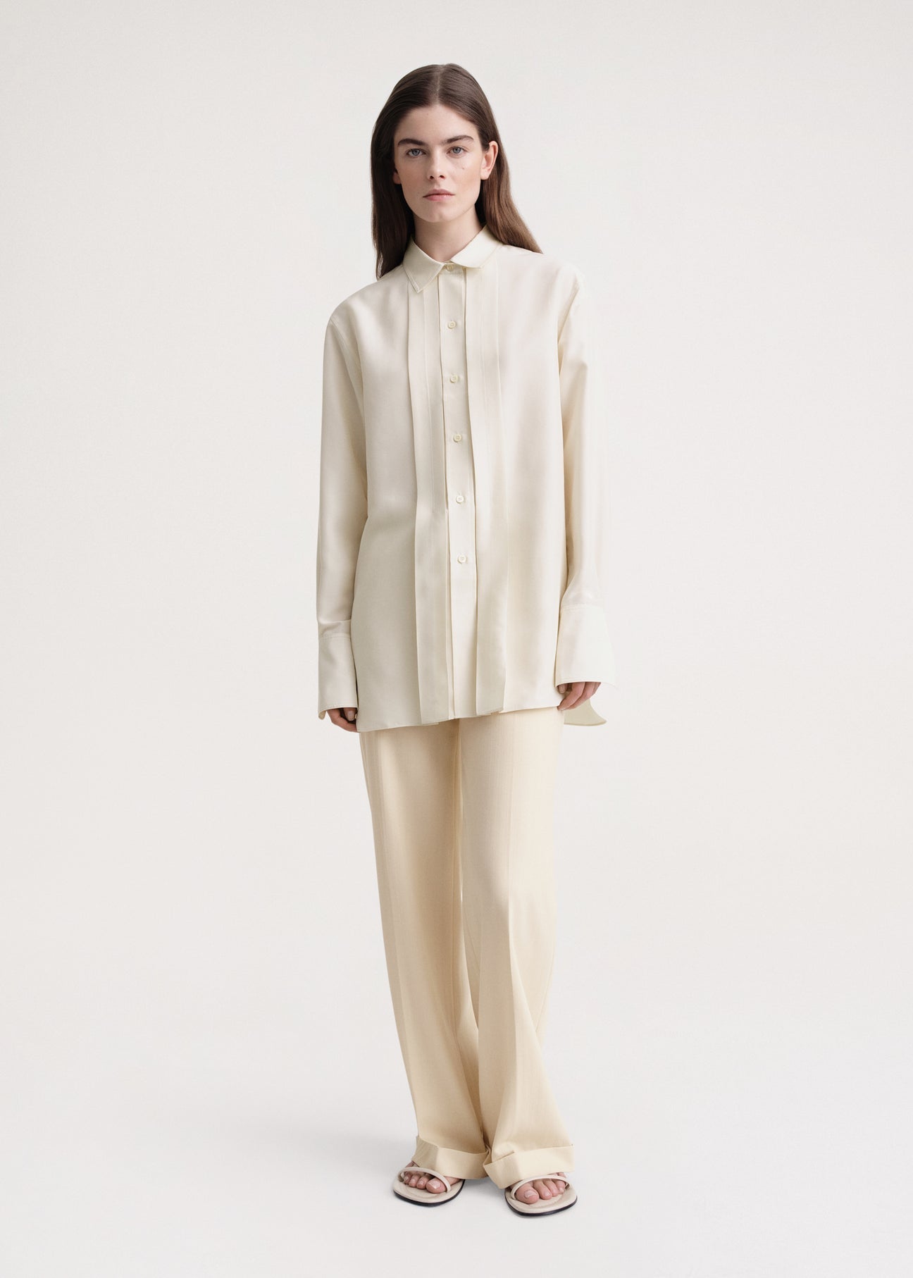 Ttm Pleated Silk Shirt