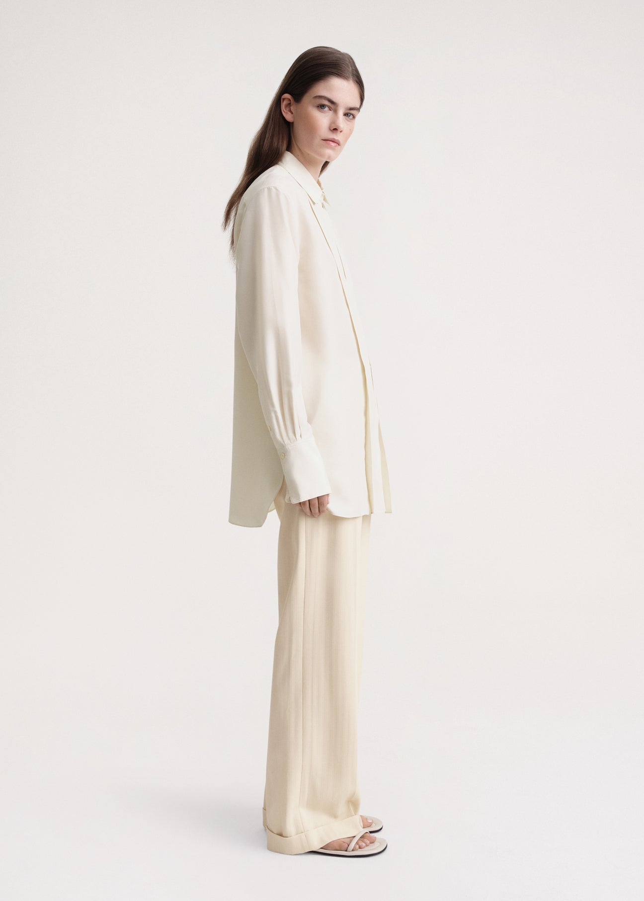 Ttm Pleated Silk Shirt