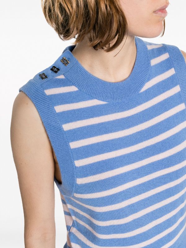 Gnn Blue Striped Vest
