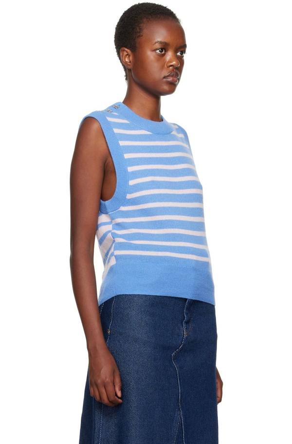 Gnn Blue Striped Vest
