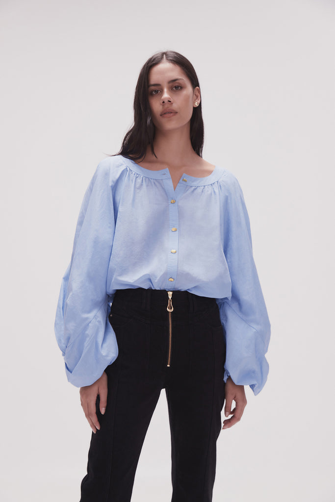 Aj Violet Knot Sleeve Blouse